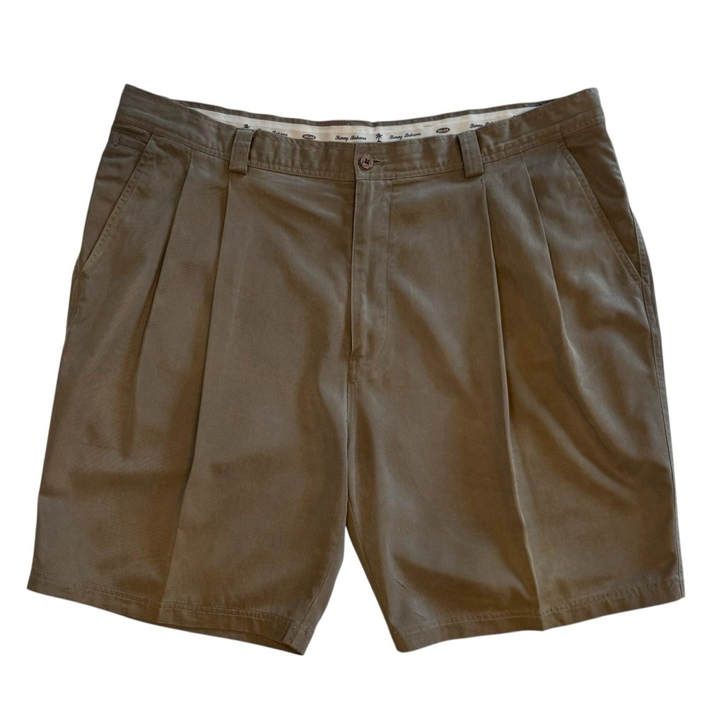 Tommy Bahama Men's Size 42 Khaki Brown Pleat Front Classic Chino Causal Shorts‎